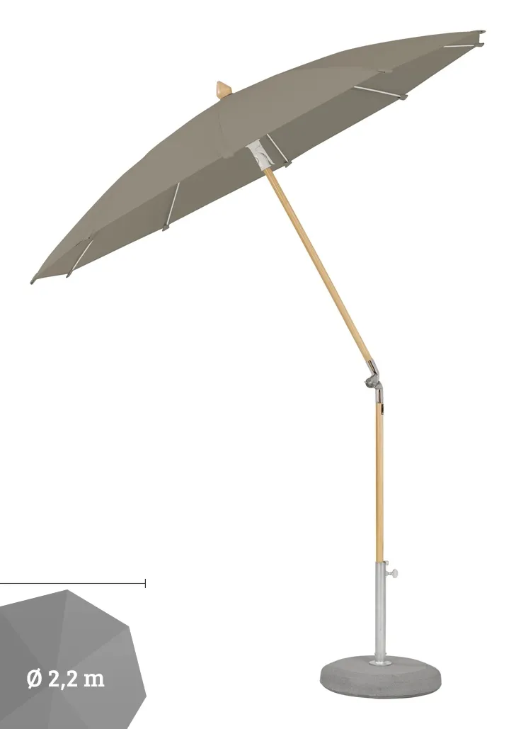 Sonnenschirm GLATZ Stockschirm �ALEXO rund � 220cm taupe melange� Sonnenschutz
